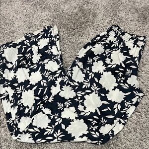 Floral Navy and White Pants